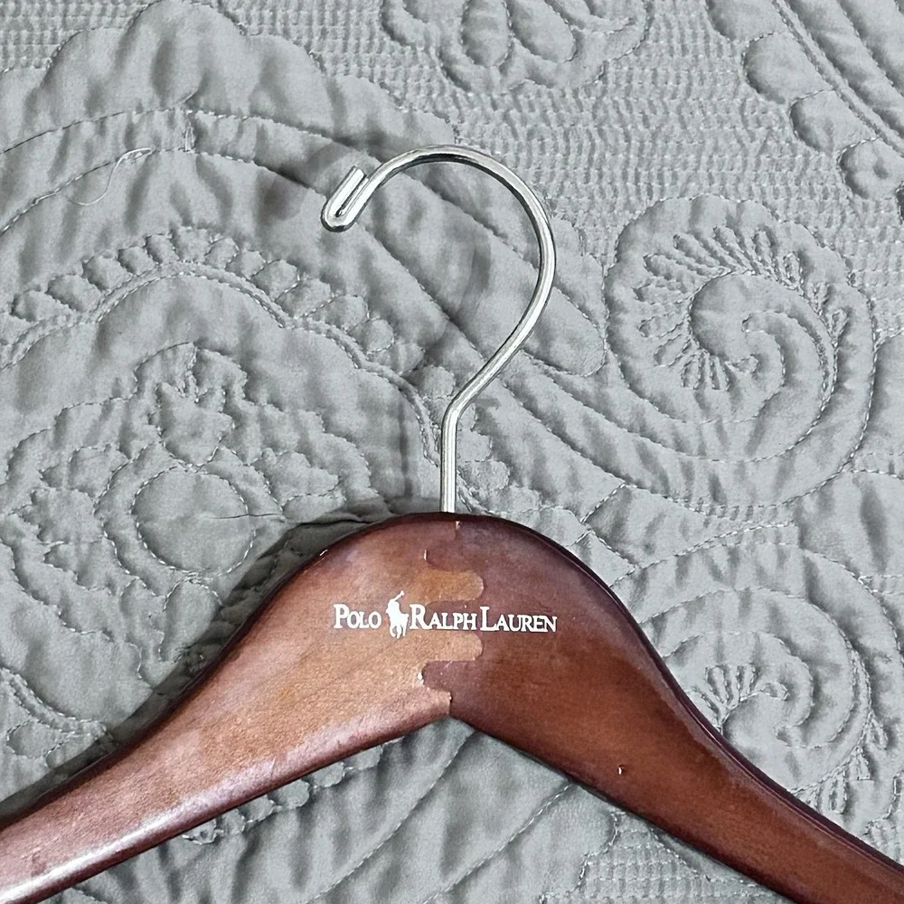 Polo Ralph Lauren Curved Hardwood Beechwood Blazer Coat Hanger Stained
